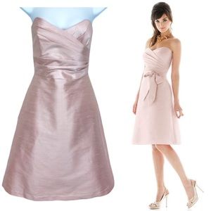 Alfred Sung Pearl Pink  Strapless bridesmade prom dress  0